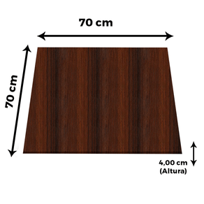 Tampo Quadrado 70 cm (Largura) PE40 Pandin MDP 4,00 cm (altura) Cor Imbuia Terra