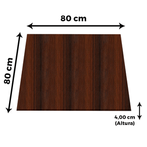 Tampo Quadrado 80 cm (Largura) PE40 Pandin MDP 4,00 cm (altura) Cor Imbuia Terra