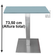 Mesa Quadrada Alpha Inox Prata 73,50 cm (Altura) Tampo MDP Quadrado 60 cm Cinza (Larg)