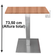 Mesa Quadrada Alpha Inox Prata 73,50 cm (Altura) Tampo MDP Quadrado 60 cm Noce Naturalle (Larg