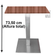 Mesa Quadrada Alpha Inox Prata 73,50 cm (Altura) Tampo MDP Quadrado 60 cm Walnut (Larg)