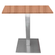 Mesa Quadrada Alpha Inox Prata 73,50 cm (Altura) Tampo MDP Quadrado 70 cm Noce Naturalle (Larg)
