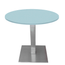 Mesa Quadrada Alpha Inox Prata 73,50 cm (Altura) Tampo MDP Redondo 70 cm Cinza (Larg)