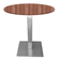 Mesa Quadrada Alpha Inox Prata 73,50 cm (Altura) Tampo MDP Redondo 80 cm Walnut (Larg)