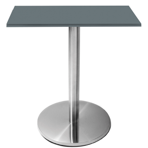 Mesa Beta em Inox 75,00 cm (Altura) Disco Redondo Tampo MDP Quadrado 60 cm Grafito (Larg)