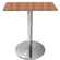 Mesa Beta em Inox 75,00 cm (Altura) Disco Redondo Tampo MDP Quadrado 60 cm Noce Naturalle (Larg)