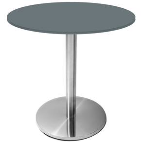 Mesa Beta em Inox 75,00 cm (Altura) Disco Redondo Tampo MDP PE25 Redondo 60 cm Grafito