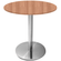 Mesa Beta em Inox 75,00 cm (Altura) Disco Redondo Tampo MDP PE25 Redondo 70 cm Noce Naturalle