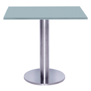 Mesa Beta Big em Inox 75,00 cm (Altura) Disco Redondo Tampo MDP Quadrado 60 cm Cinza