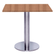 Mesa Beta Big em Inox 75,00 cm (Altura) Disco Redondo Tampo MDP Quadrado 60 cm Noce Naturalle