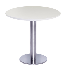 Mesa Beta Big em Inox 75,00 cm (Altura) Disco Redondo Tampo MDP Redondo 60 cm Branco