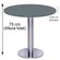 Mesa Beta Big em Inox 75,00 cm (Altura) Disco Redondo Tampo MDP Redondo 60 cm Grafito