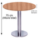 Mesa Beta Big em Inox 75,00 cm (Altura) Disco Redondo Tampo MDP Redondo 60 cm Noce Naturalle