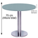 Mesa Beta Big em Inox 75,00 cm (Altura) Disco Redondo Tampo MDP Redondo 70 cm Cinza