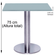 Mesa Beta Big em Inox 75,00 cm (Altura) Disco Redondo Tampo MDP Quadrado 80 cm Cinza