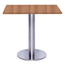 Mesa Beta Big em Inox 75,00 cm (Altura) Disco Redondo Tampo MDP Quadrado 80 cm Noce Naturalle
