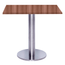 Mesa Beta Big em Inox 75,00 cm (Altura) Disco Redondo Tampo MDP Quadrado 80 cm Walnut