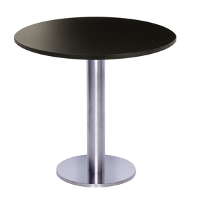 Mesa Beta Big em Inox 75,00 cm (Altura) Disco Redondo Tampo MDP Redondo 80 cm Preto