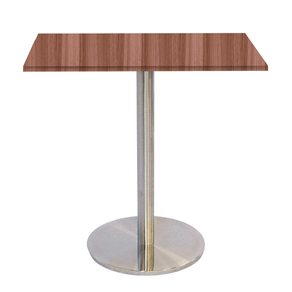 Mesa Bistrô Beta 112,50 cm (Altura) Tampo MDP PE25 Quadrado 60 cm Walnut