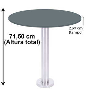 Mesa-Beta-Fixa-Inox-7150-cm--Alt--Disco-Redondo-tampo-grafito-medidas-