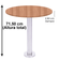 Mesa-Beta-Fixa-Inox-7150-cm--Alt--Disco-Redondo-tampo-nuce-naturalle-medidas-