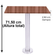 Mesa-Beta-Fixa-Inox-7150-cm--Alt--Disco-Redondo-tampo-walnut-medidas-