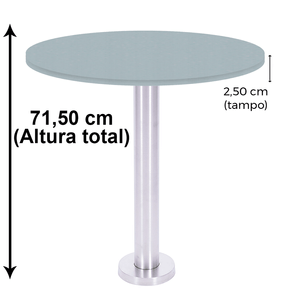 Mesa-Beta-Fixa-Inox-7150-cm--Alt--Disco-Redondo-tampo-cinza-medidas