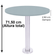 Mesa-Beta-Fixa-Inox-7150-cm--Alt--Disco-Redondo-tampo-cinza-medidas
