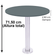Mesa-Beta-Fixa-Inox-7150-cm--Alt--Disco-Redondo-tampo-grafito-medidas-