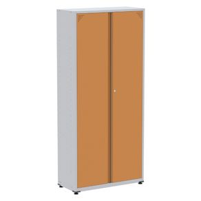 Armario-Alto-2-portas-Pandin-90-cm--Largura--Inmetro-Estrutura-e-Portas-Aco-Cinza-c--Chave-Fechado-de-Lado