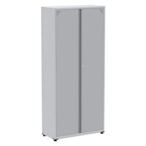 Armario-Alto-2-portas-Pandin-80-cm--Largura--Inmetro-Estrutura-e-Portas-Aco-Cinza-c--Chave-Fechado-de-Lado