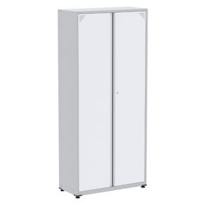 Armario-Alto-2-portas-Pandin-80-cm--Largura--Inmetro-Estrutura-e-Portas-Aco-Cinza-c--Chave-Fechado-de-Lado