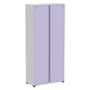 Armario-Alto-2-portas-Pandin-80-cm--Largura--Inmetro-Estrutura-e-Portas-Aco-Cinza-c--Chave-Fechado-de-Lado