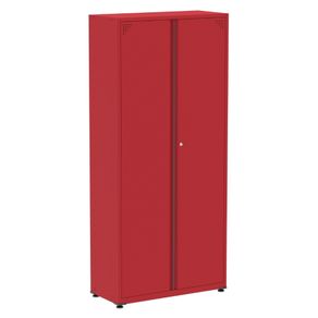 Armario-Alto-2-portas-Pandin-80-cm--Largura--Inmetro-Estrutura-e-Portas-Aco-Cinza-c--Chave-Aberto-de-Lado
