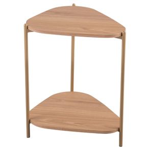 Mesa-Lateral-de-Apoio-Organica-Artesano-45-cm--Largura--em-MDP-Hanover--Mel--e-Pes-em-Aco-Dourado