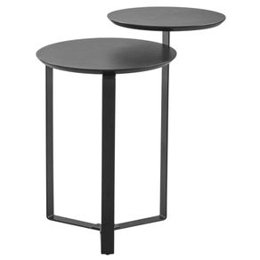 Mesa-Lateral-Industrial-Chanfrada-Artesano-44-cm--Largura--2-Tampos-MDP-Nero--Preto--Pe-Aco-Preto