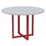 Mesa-de-Reuniao-Redonda-P25-Pandin-110-cm--Largura--Tampo-MDP-Cinza-Pe-Aco-Tubular-Vermelho