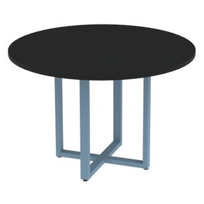 Mesa-de-Reuniao-Redonda-P25-Pandin-110-cm--Largura--Tampo-MDP-Preto-Pe-Aco-Tubular-Azul-Dali