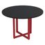 Mesa-de-Reuniao-Redonda-P25-Pandin-110-cm--Largura--Tampo-MDP-Preto-Pe-Aco-Tubular-Vermelho