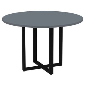 Mesa-de-Reuniao-Redonda-P25-Pandin-110-cm--Largura--Tampo-MDP-Grafito-Pe-Aco-Tubular-Preto