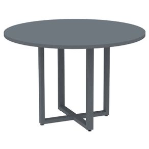 Mesa-de-Reuniao-Redonda-P25-Pandin-110-cm--Largura--Tampo-MDP-Grafito-Pe-Aco-Tubular-Grafico