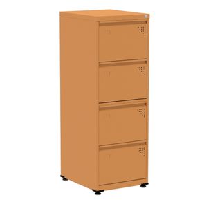 Armario-de-Arquivo-Oficio-4-Gavetas-Pandin-47-cm--Larg--Estrutura-e-Gavetas-Aco-Laranja-com-Chave