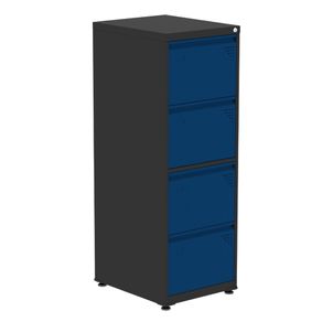 Armario-de-Arquivo-Oficio-4-Gavetas-Pandin-47-cm--Larg--Aco-Preto-c--Frente-Gaveta-Azul-c--Chave
