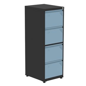 Armario-de-Arquivo-Oficio-4-Gavetas-Pandin-47cm--Larg--Aco-Preto-c--Frente-Gaveta-Azul-Dali-c--Chave