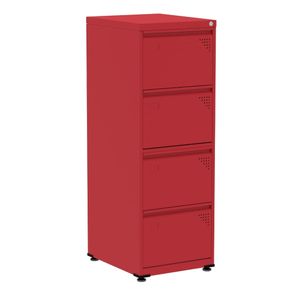 Armario-de-Arquivo-Oficio-4-Gavetas-Pandin-47-cm--Larg--Estrutura-e-Gavetas-Aco-Vermelho-com-Chave