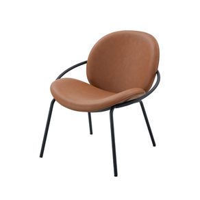 8--Poltrona-Lea-Rivatti-67-cm--Largura--Estofado-em-PU-Caramelo-e-Base-em-Aco-Preto-Pintado-a-Po