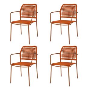 Cadeira-com-Bracos-Empilhavel-Copacabana-Fratini-Aco-Carbono-Trama-em-Corda-Nautica-Terracota