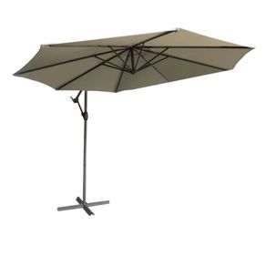 Ombrelone-Lateral-Tahiti-Bahamas-Fratini-300cm--larg--Base-Cruz-Aluminio-Marrom-Taupe-Capa-Poliester