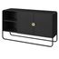 Balcao-Buffet-Organico-Luna-Artesano-135-cm--larg--em-MDP-Nero-Duas-Portas-Base-Metal-Preto