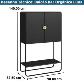 Balcao-Bar-Organico-Luna-Artesano-90-cm--larg--em-MDP-Nero-Quatro-Portas-Base-Metal-Preto--5-